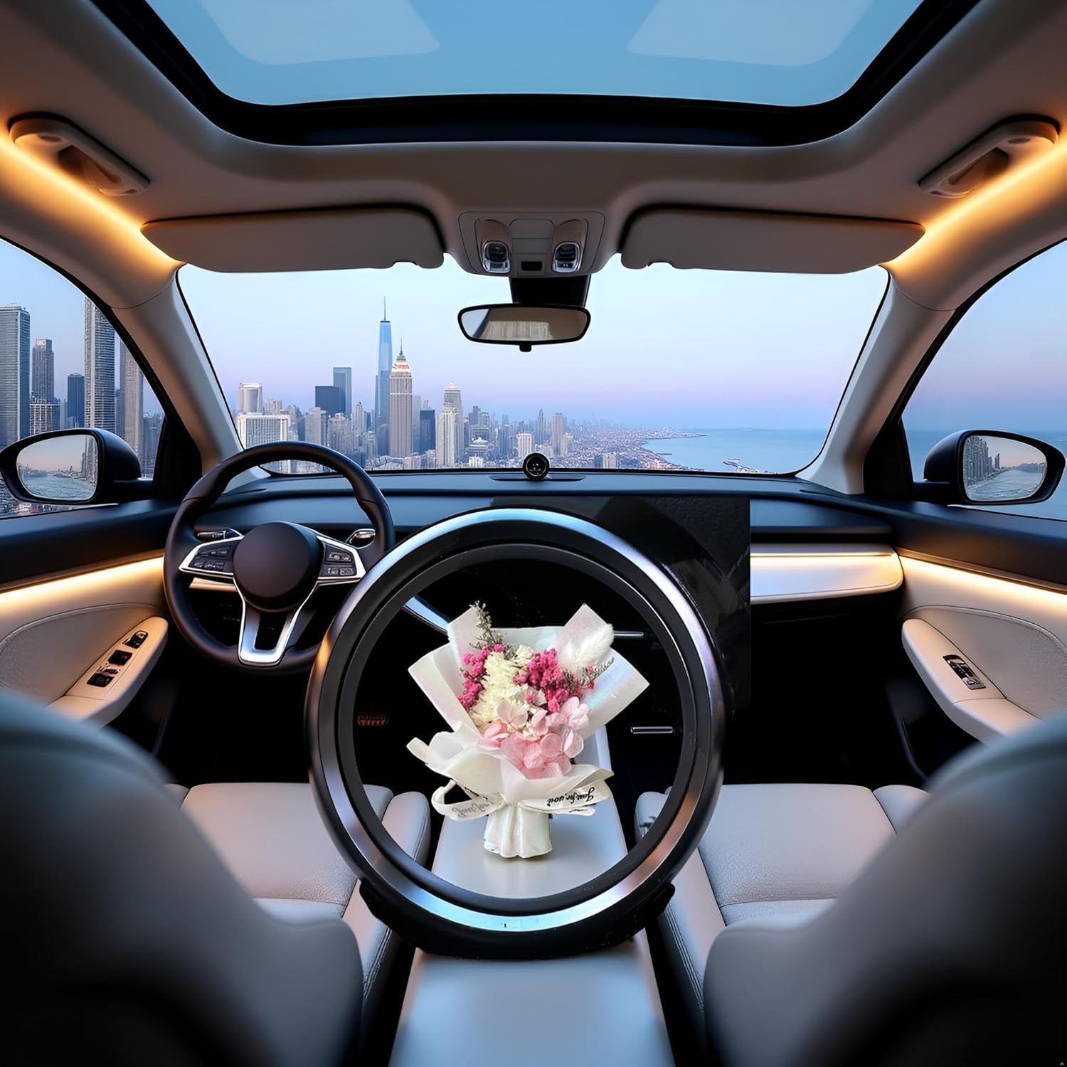 Galepromot Fresh Flowers Mini Dried Bouquet for Car Air Vent Clips