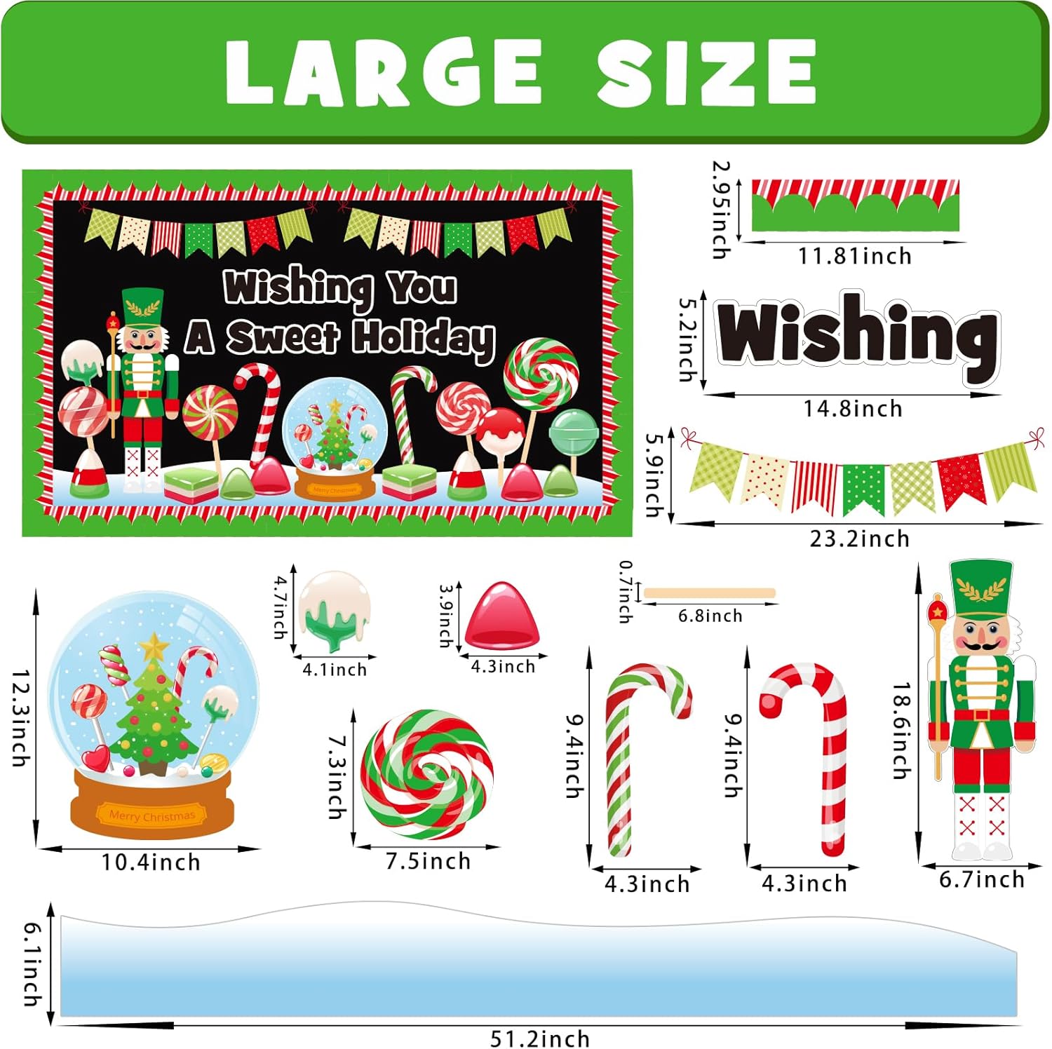 Glicholi Christmas Peppermint Bulletin Board Set