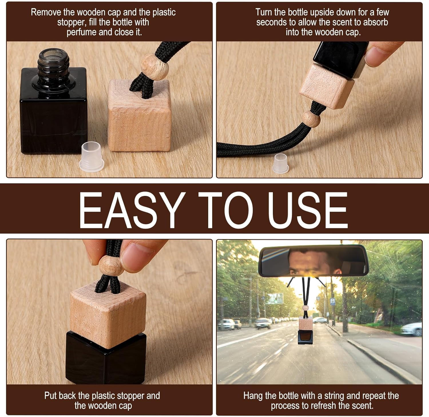 30Pcs Hanging Car Air Freshener Diffuser Bottles