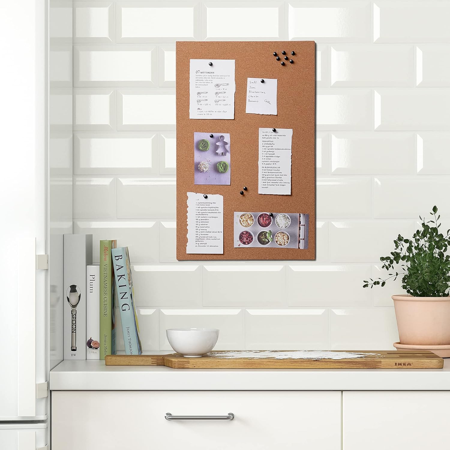 IKEA FLNSA Memo Board With Pins 52x33cm Cork