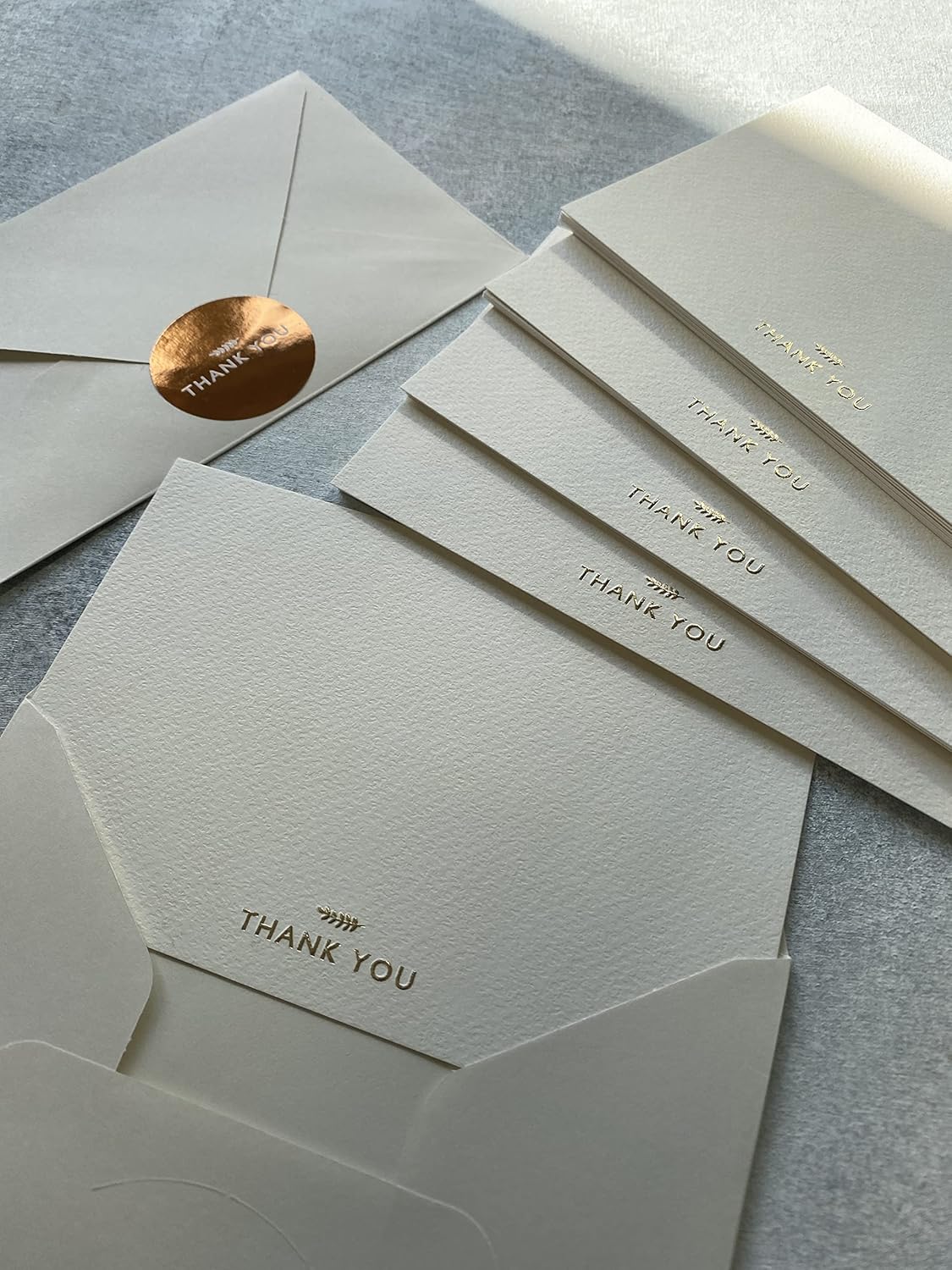 RUN2PRINT 36 Pack Thank You Cards With Envelopes and Foiled Stickers