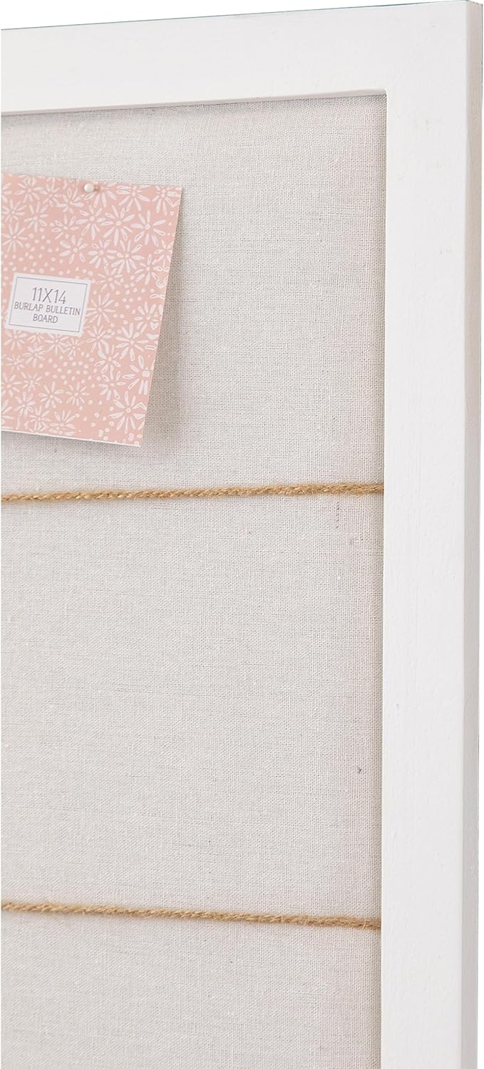 SOFE Rustic White Linen Bulletin Board 28x32