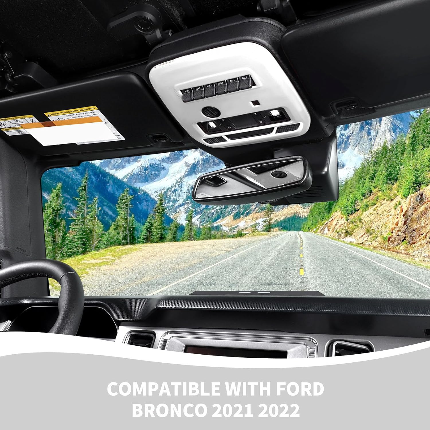 RAZPOY Bronco Front Reading Light Panel Trim Cover - White