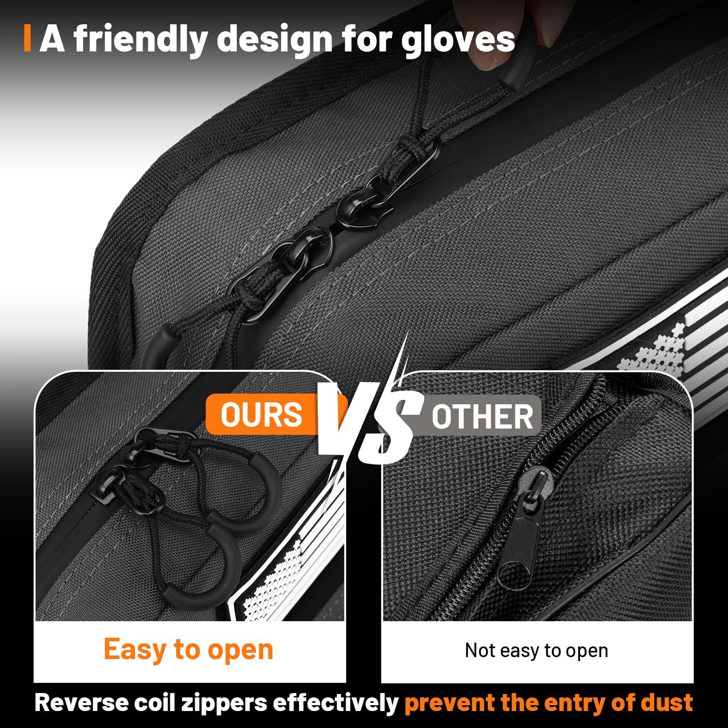 Oumurs Motorcycle Handlebar Bag with American Flag