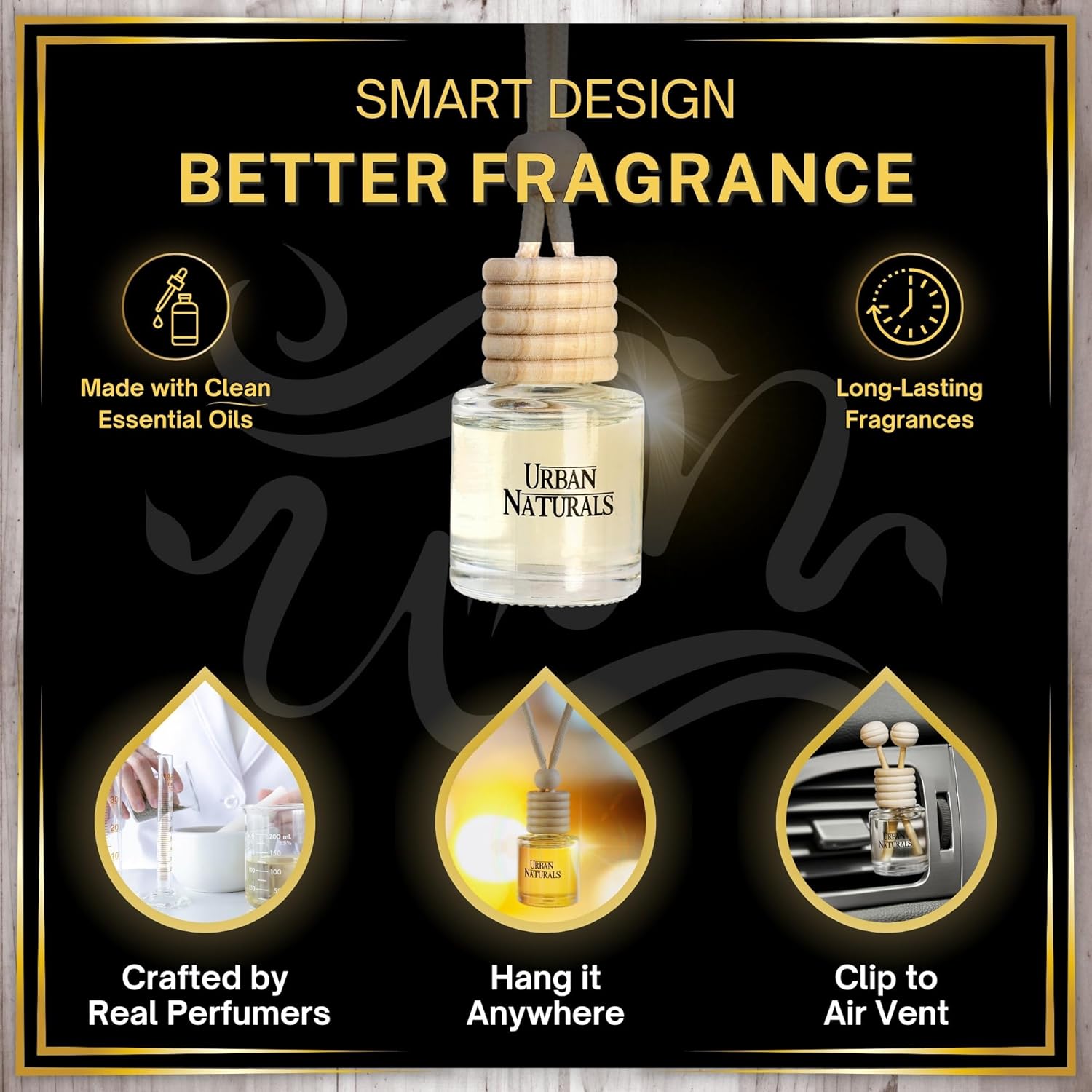 Urban Naturals Aromatherapy Diffuser 3 Pack - Calming Scents Long Lasting Made in USA