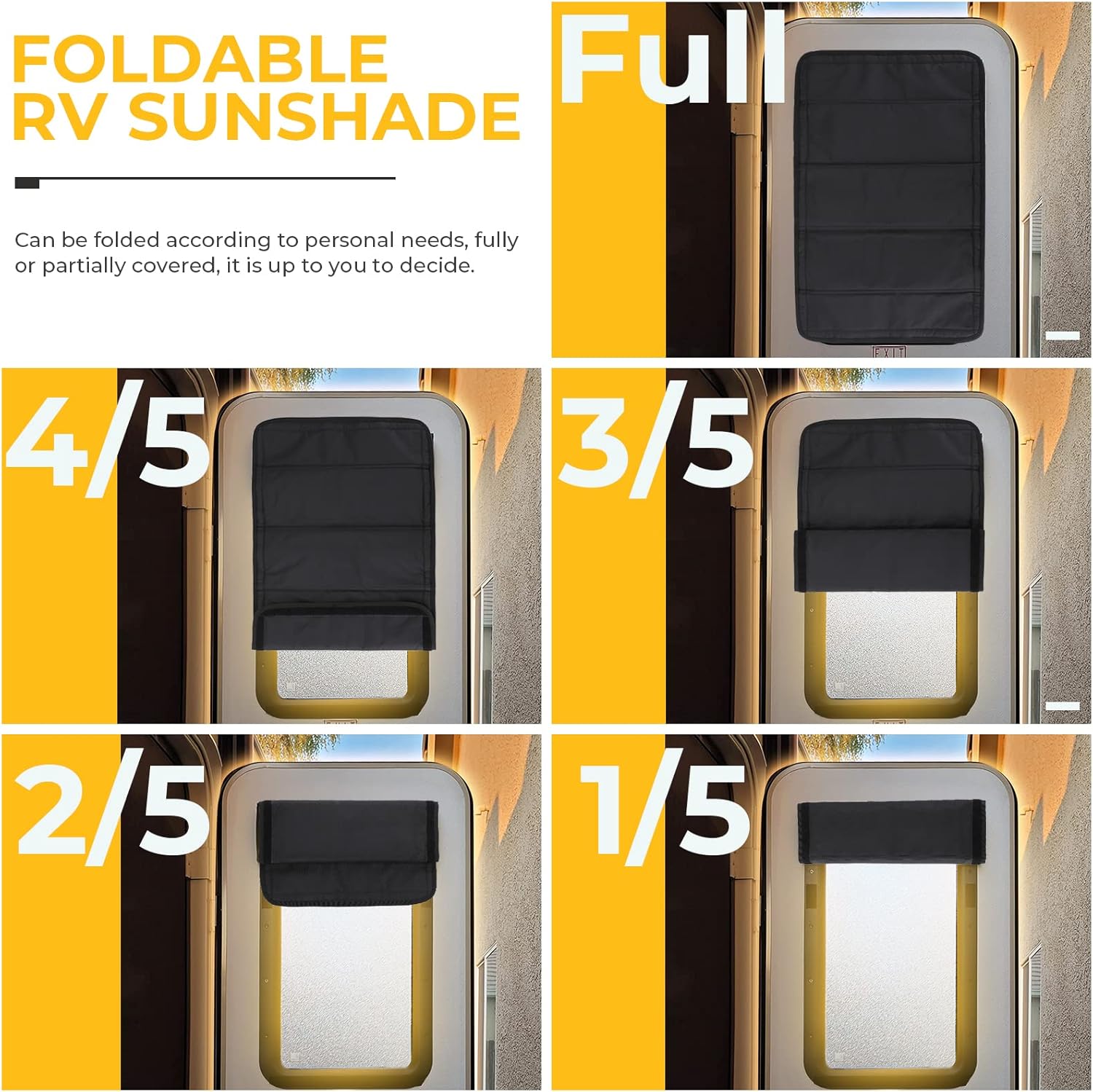 BougeRV Foldable Sun Shade for RV Windows