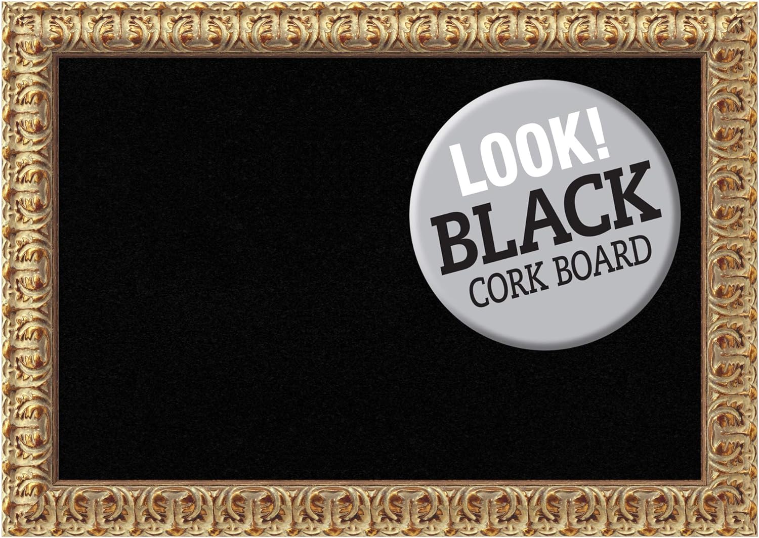 Amanti Art Black Cork Board 27x19 Wall Decor