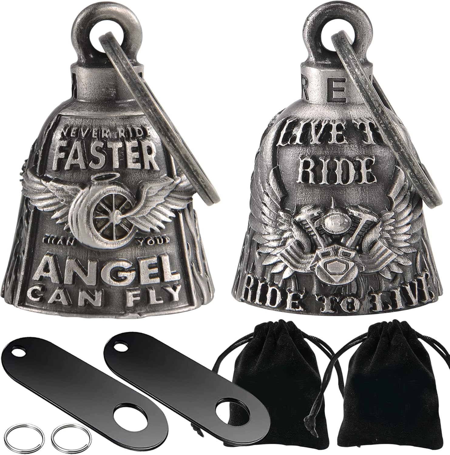 Dream Apparel 2 Pack Motorcycle Bells with Hangers 1