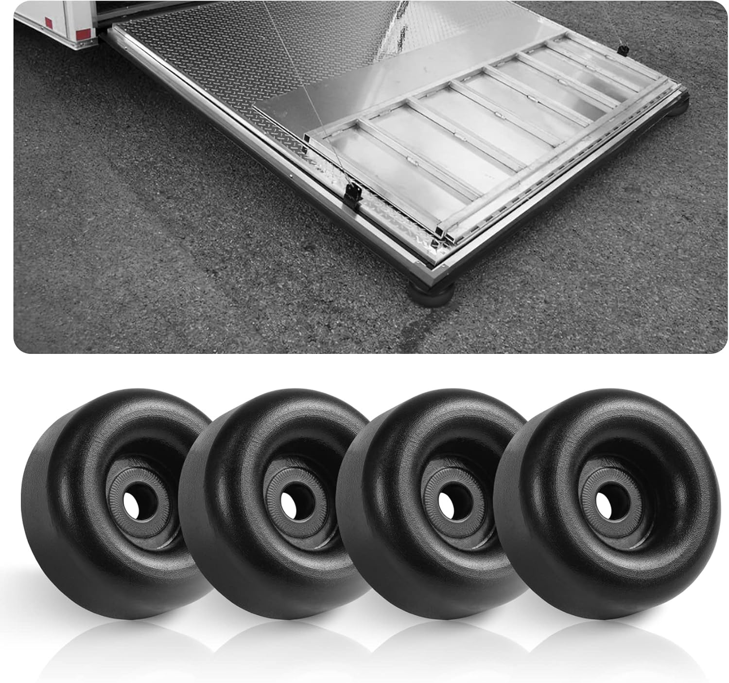 Trailer Ramp Door Rubber Bumpers 4 Pcs Black