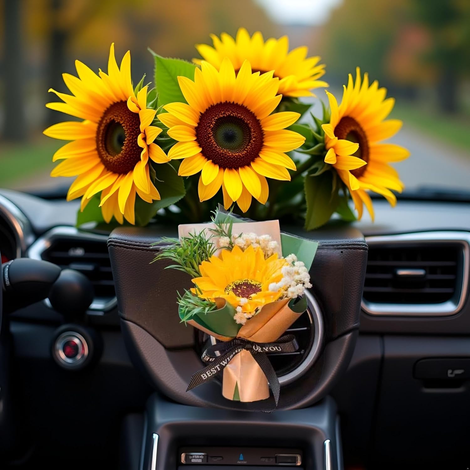 Fresh Flowers Mini Dried Flowers Bouquet for Car Air Vent Clips