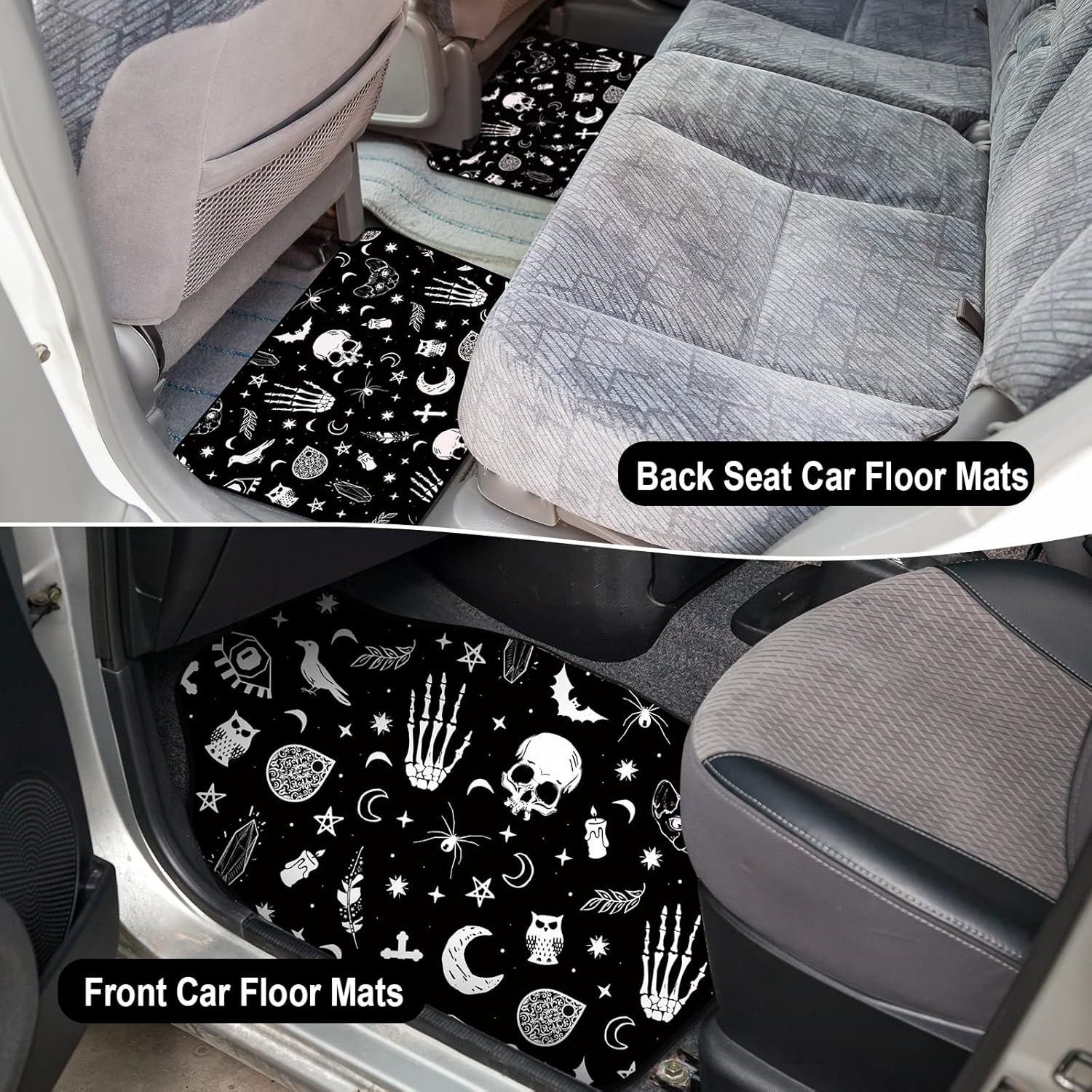 Tallew 26 Piece Skeleton Cat Car Accessories Set