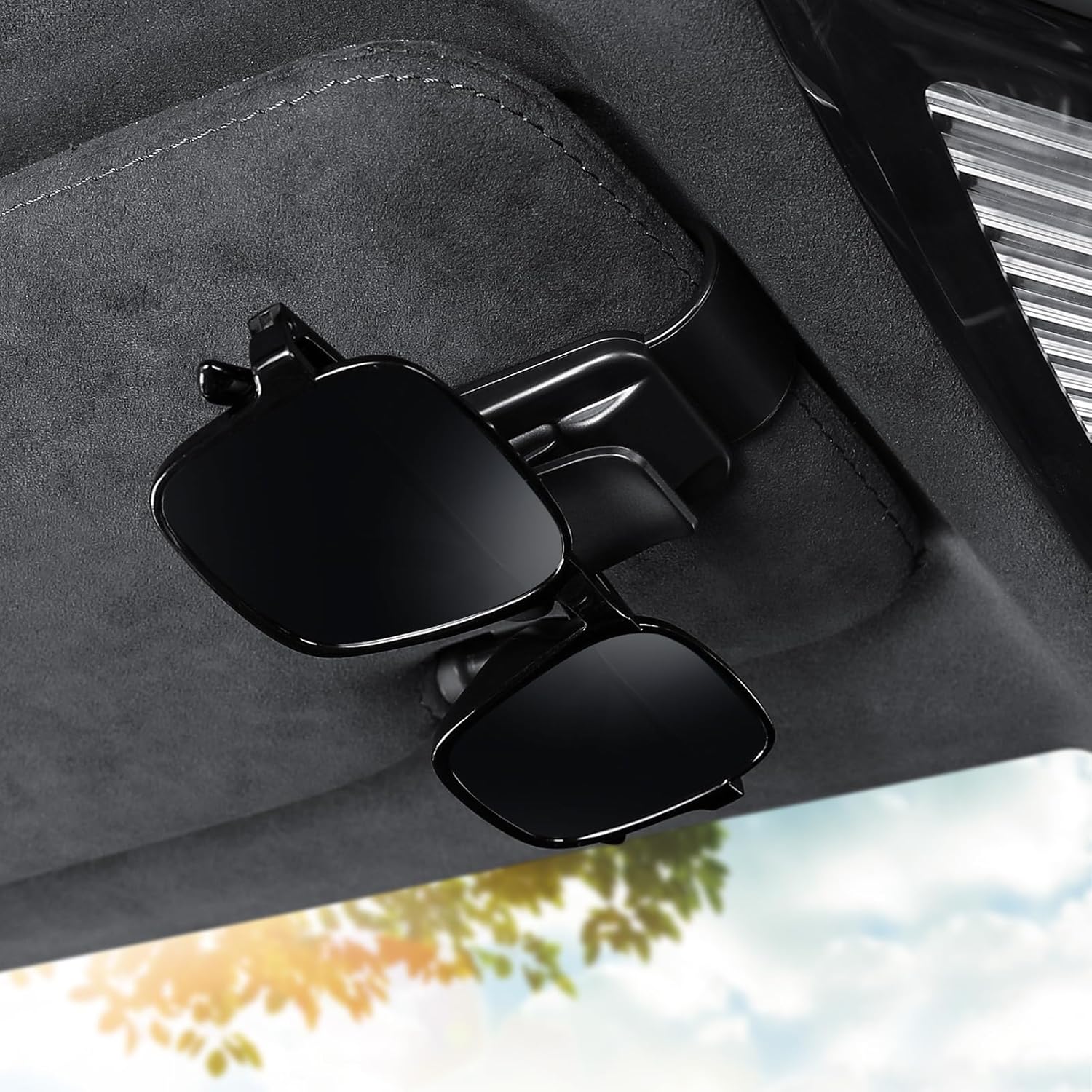 2 Pack 2 in 1 Sunglass Holder for Car Visor