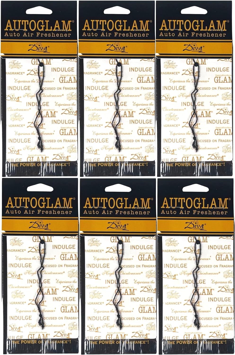 Tyler Candle Co Autoglam Air Freshener - Diva Scent Set of 3