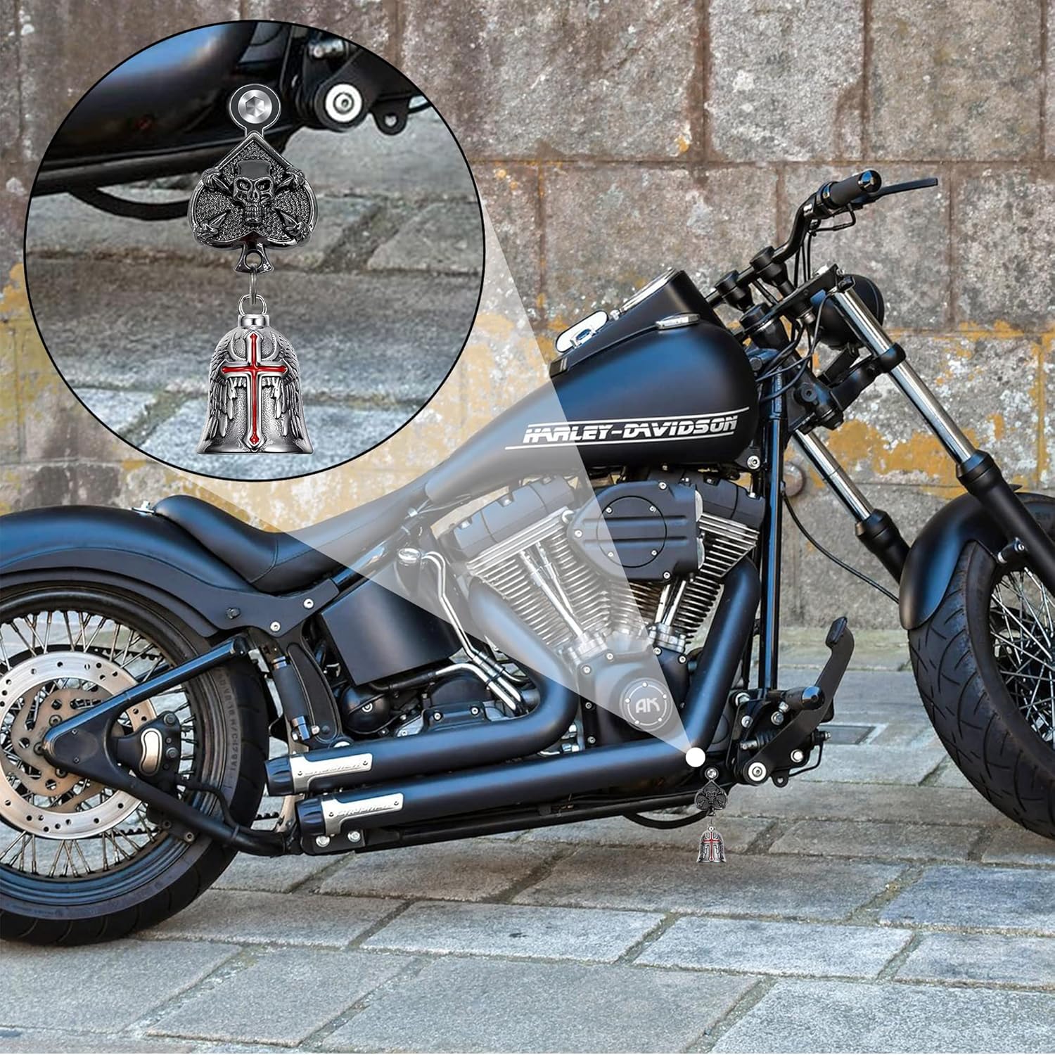 Candrame Motorcycle Bell Hanger with Split Rings