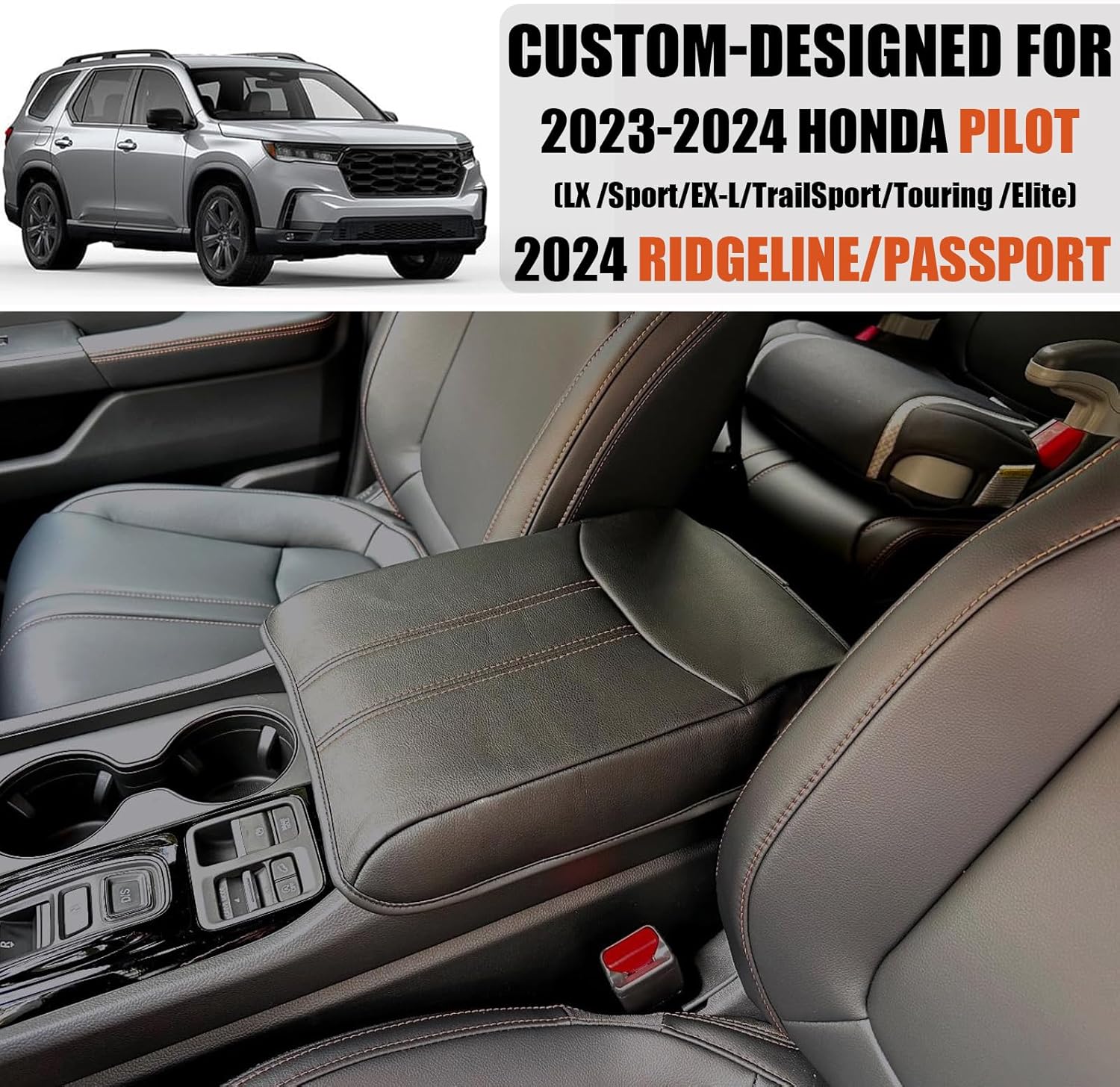 ANMOSVO Center Console Cover for Honda Pilot 2023-2025
