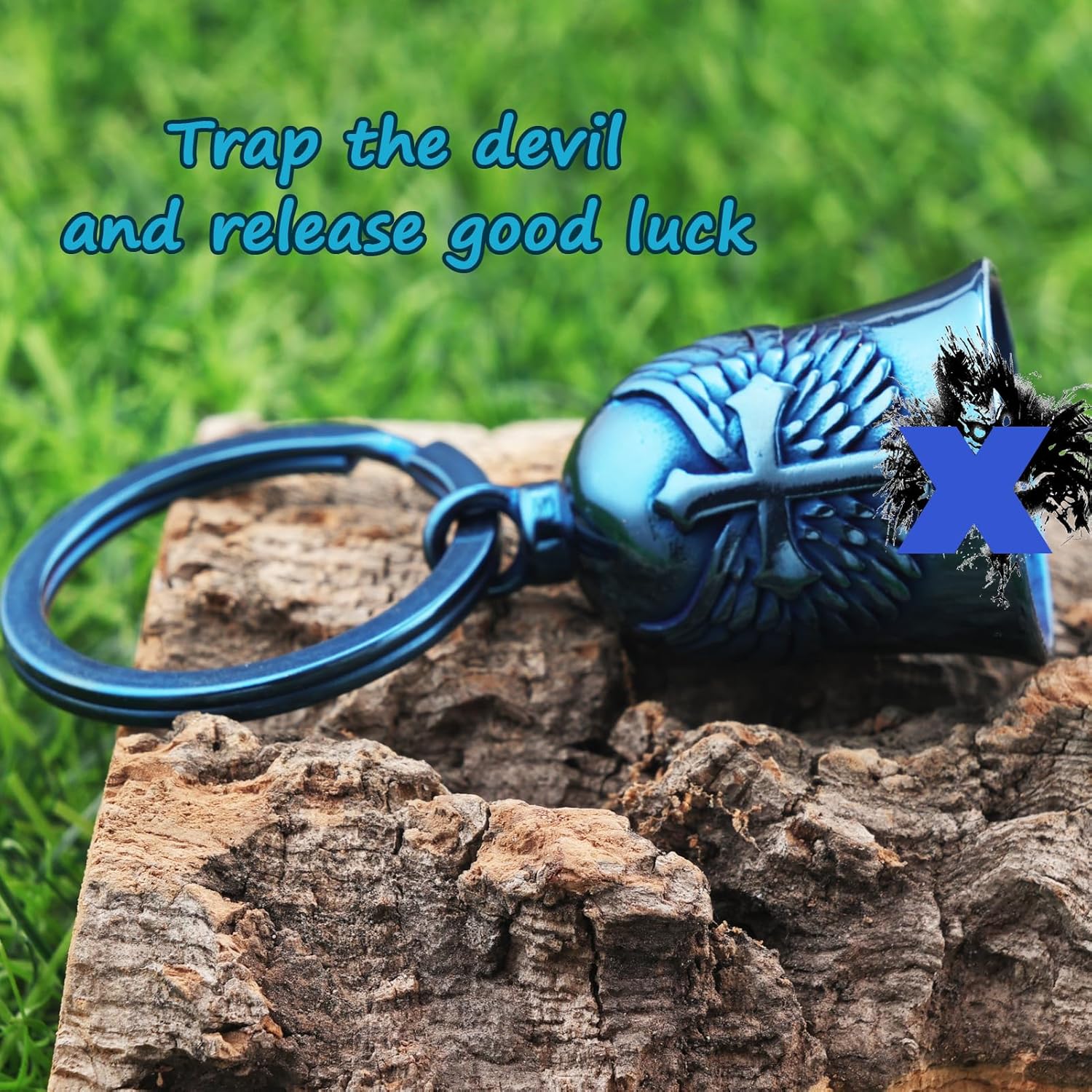 Motorcycle Cross Bell - Key Chain Biker Bells for Luck and Protection