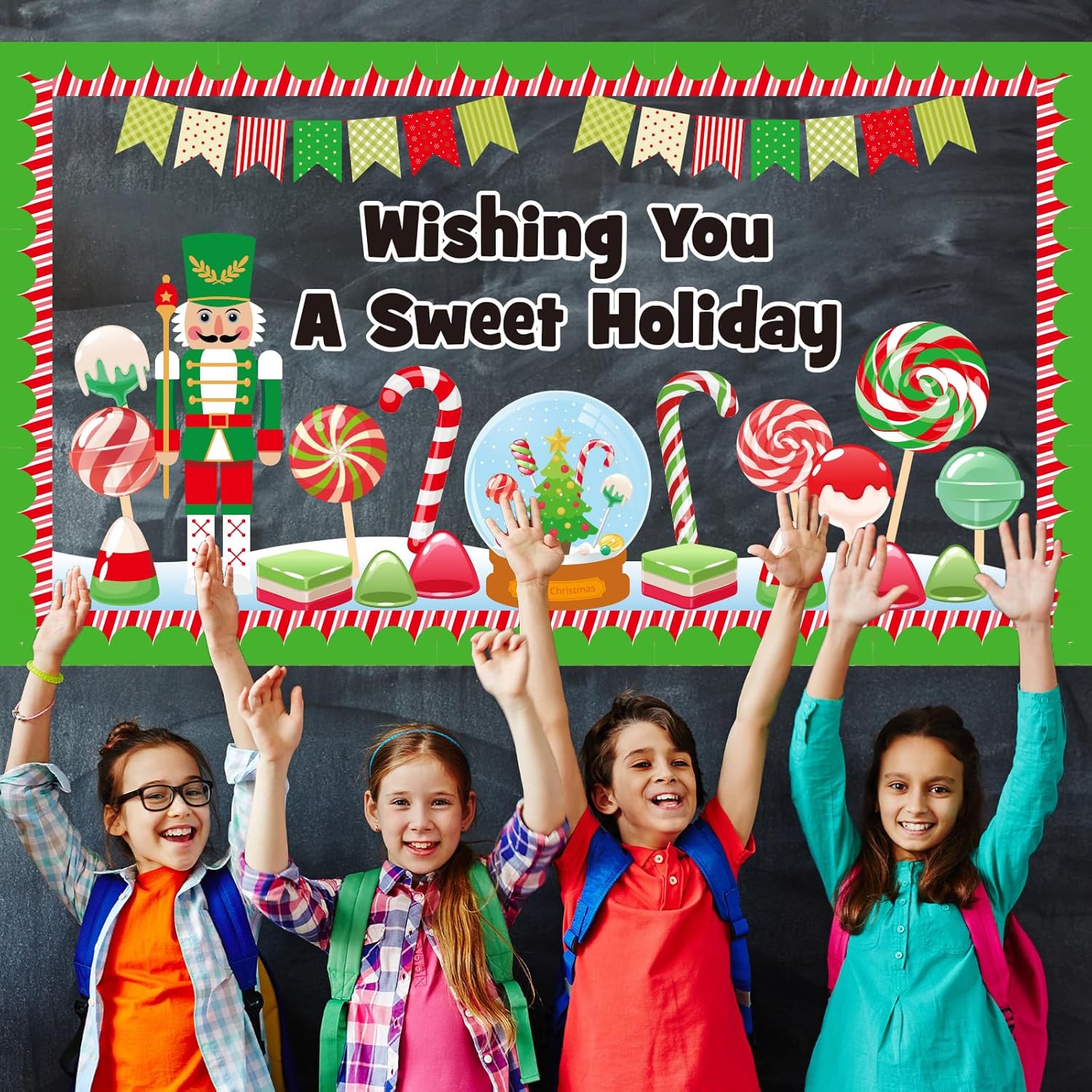 Glicholi Christmas Peppermint Bulletin Board Set