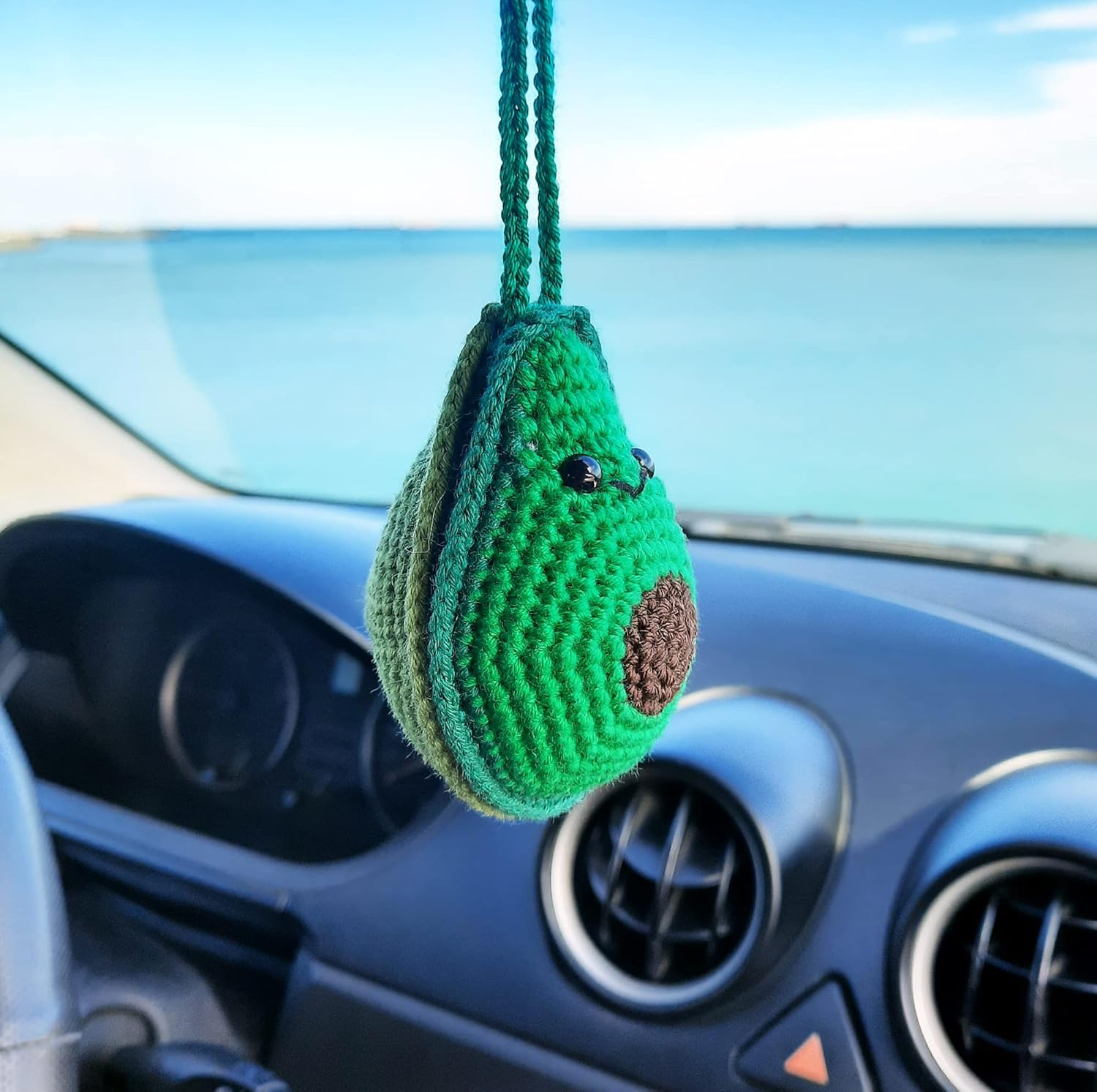 Handmade Crochet Avocado Ornament - Multi Use Amigurumi Decoration