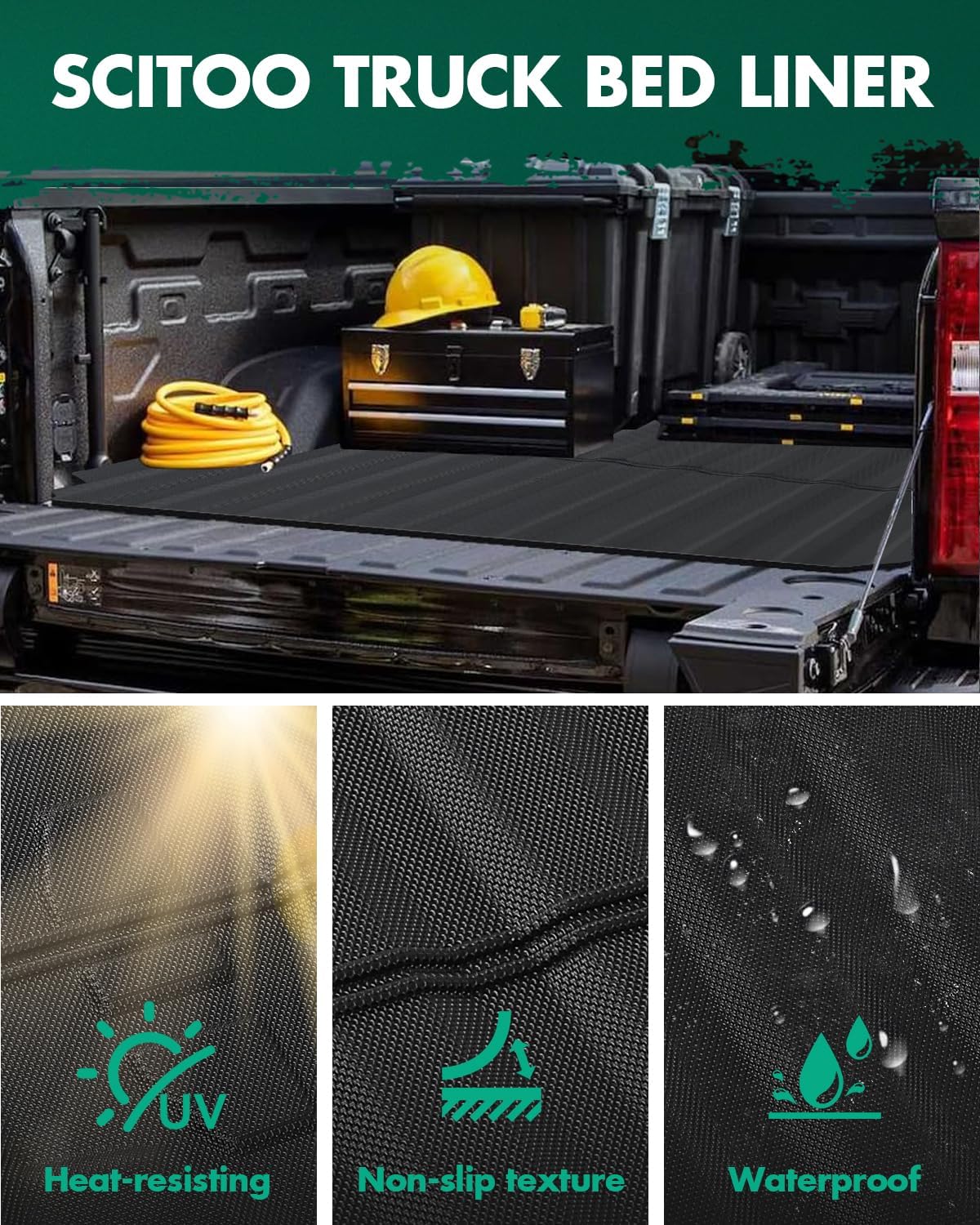 SCITOO Truck Bed Mat for 2024 Toyota Tacoma 6FT