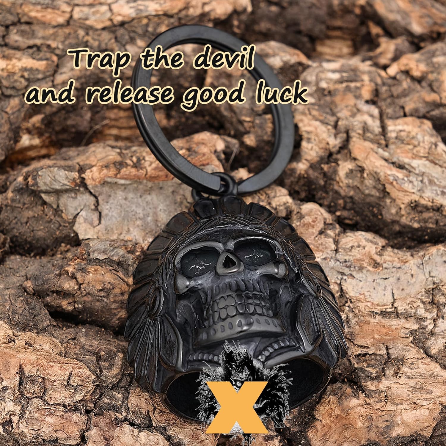Motorcycle Skull Bell - Biker Key Chain For Good Luck