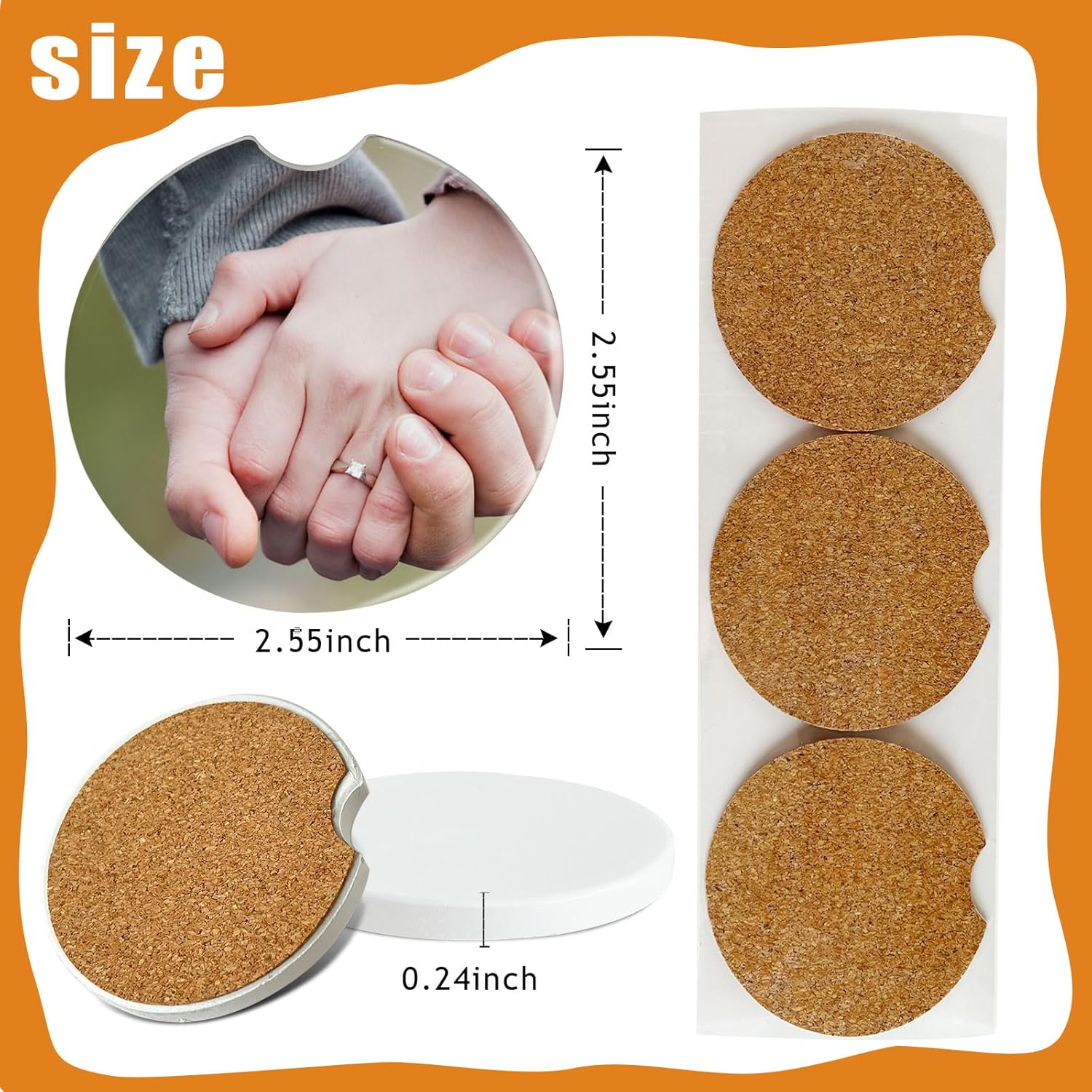 BOMSI Ceramic Car Sublimation Blanks Cup Holder 24 Pcs