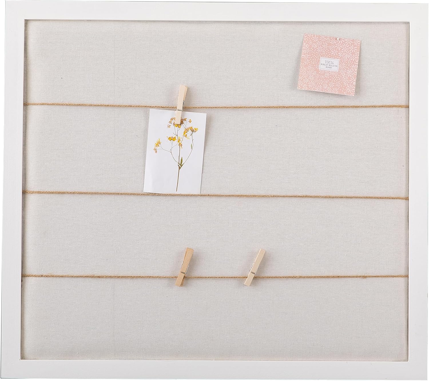 SOFE Rustic White Linen Bulletin Board 28x32