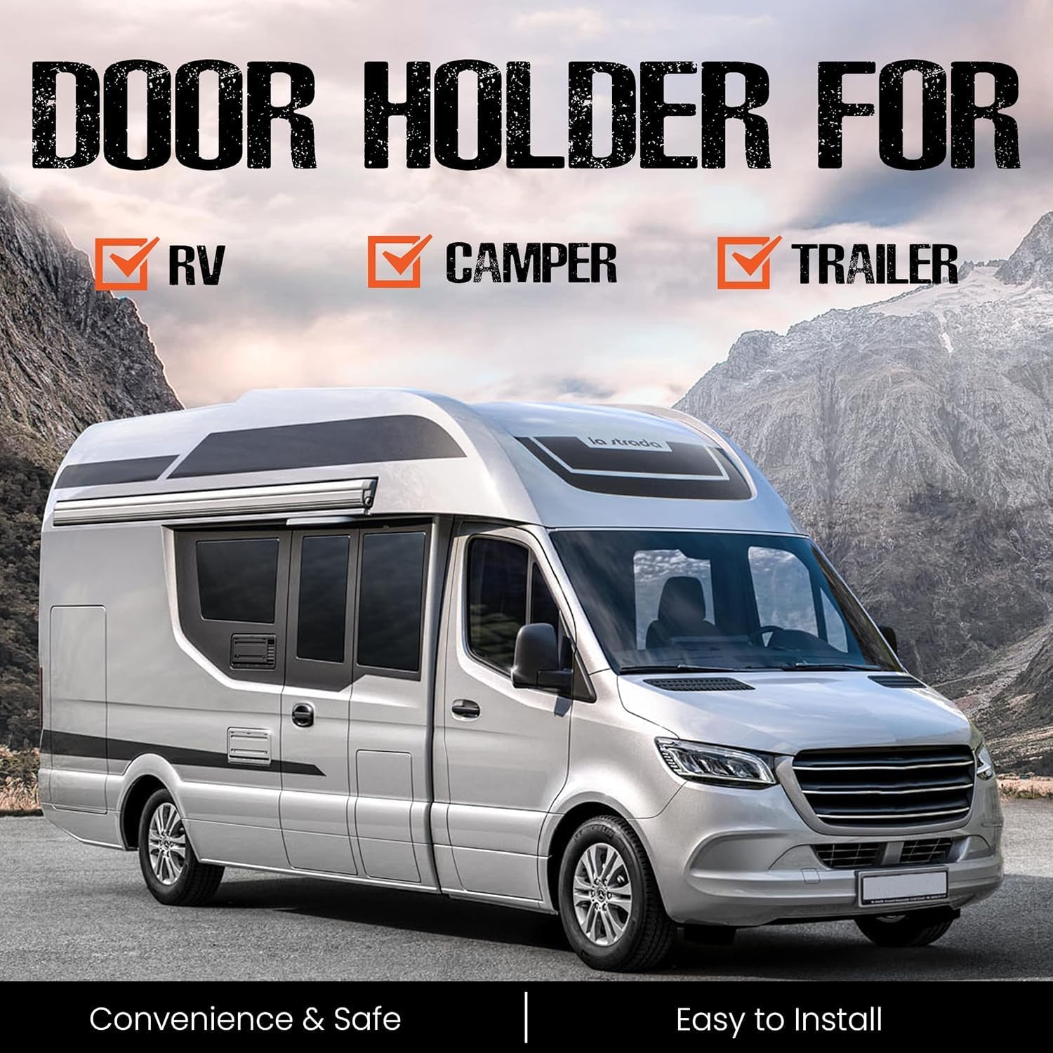NU-SET RV010B Black Door Holder Set