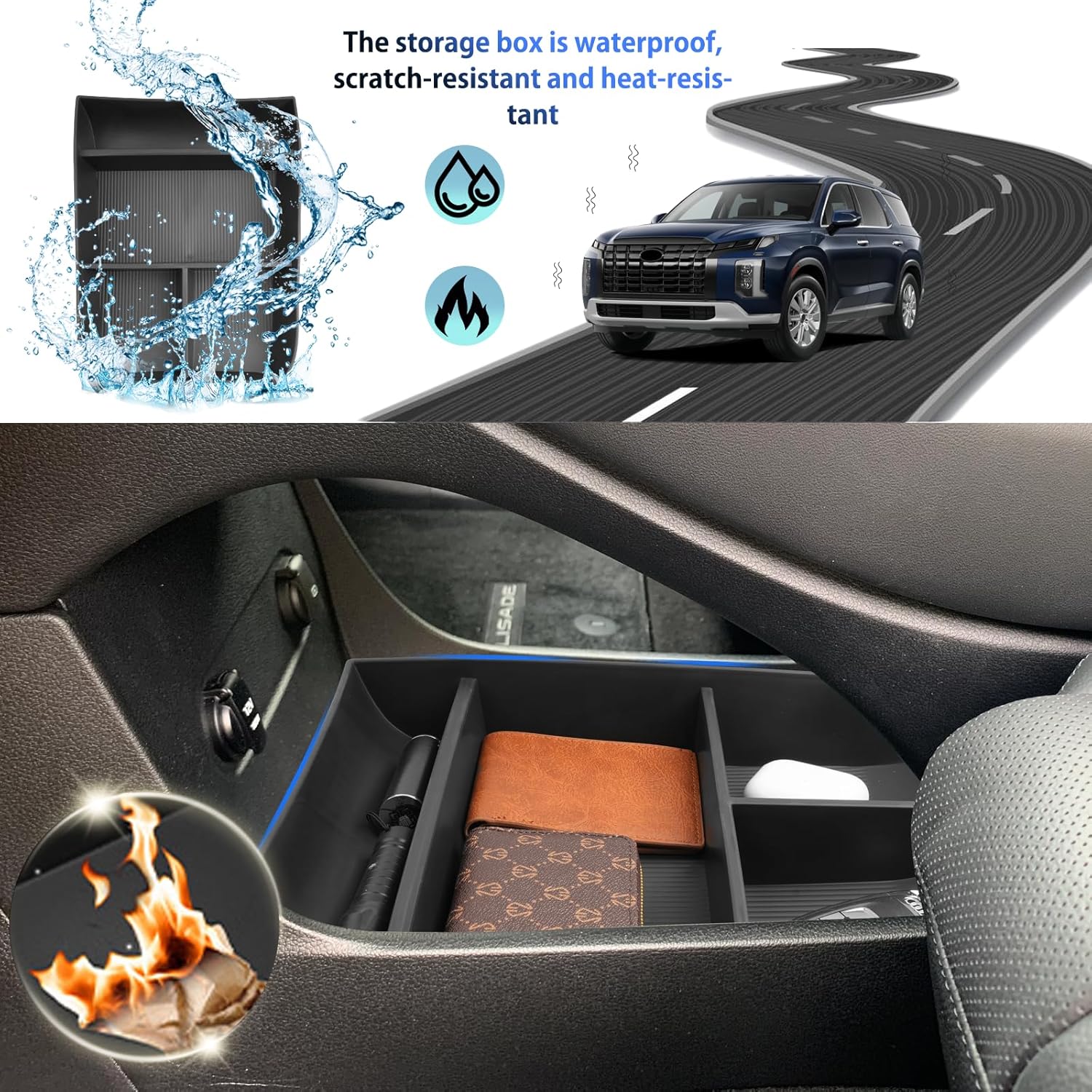 SHAOHAO 2023 2024 2025 Hyundai Palisade Lower Organizer Tray