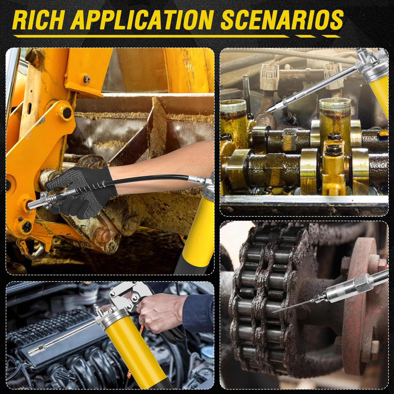 GETLMUL Grease Gun Kit 7000 PSI Heavy Duty