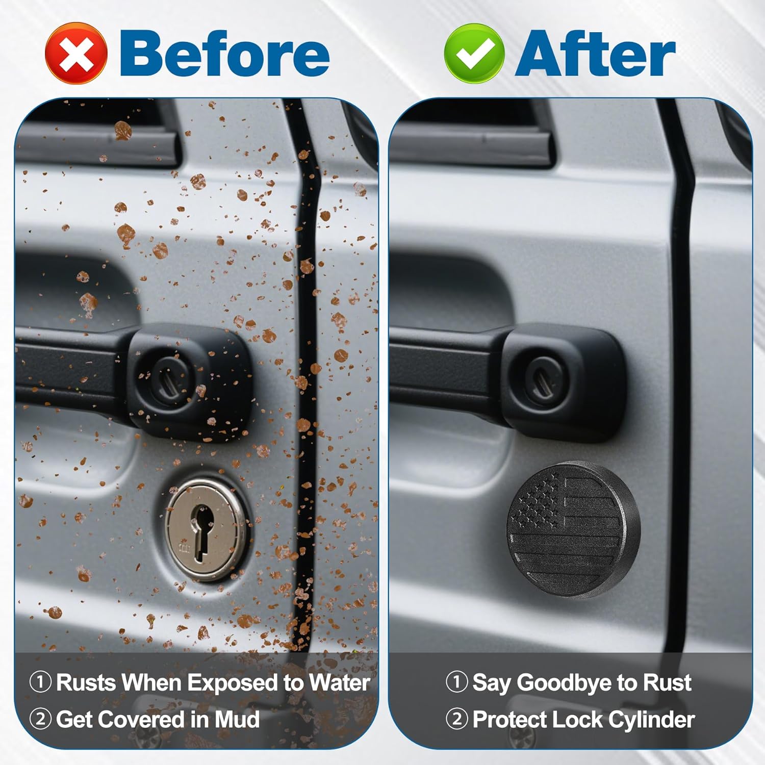 Magnetic Keyhole Covers for Jeep Wrangler JL 2018-2025 Black