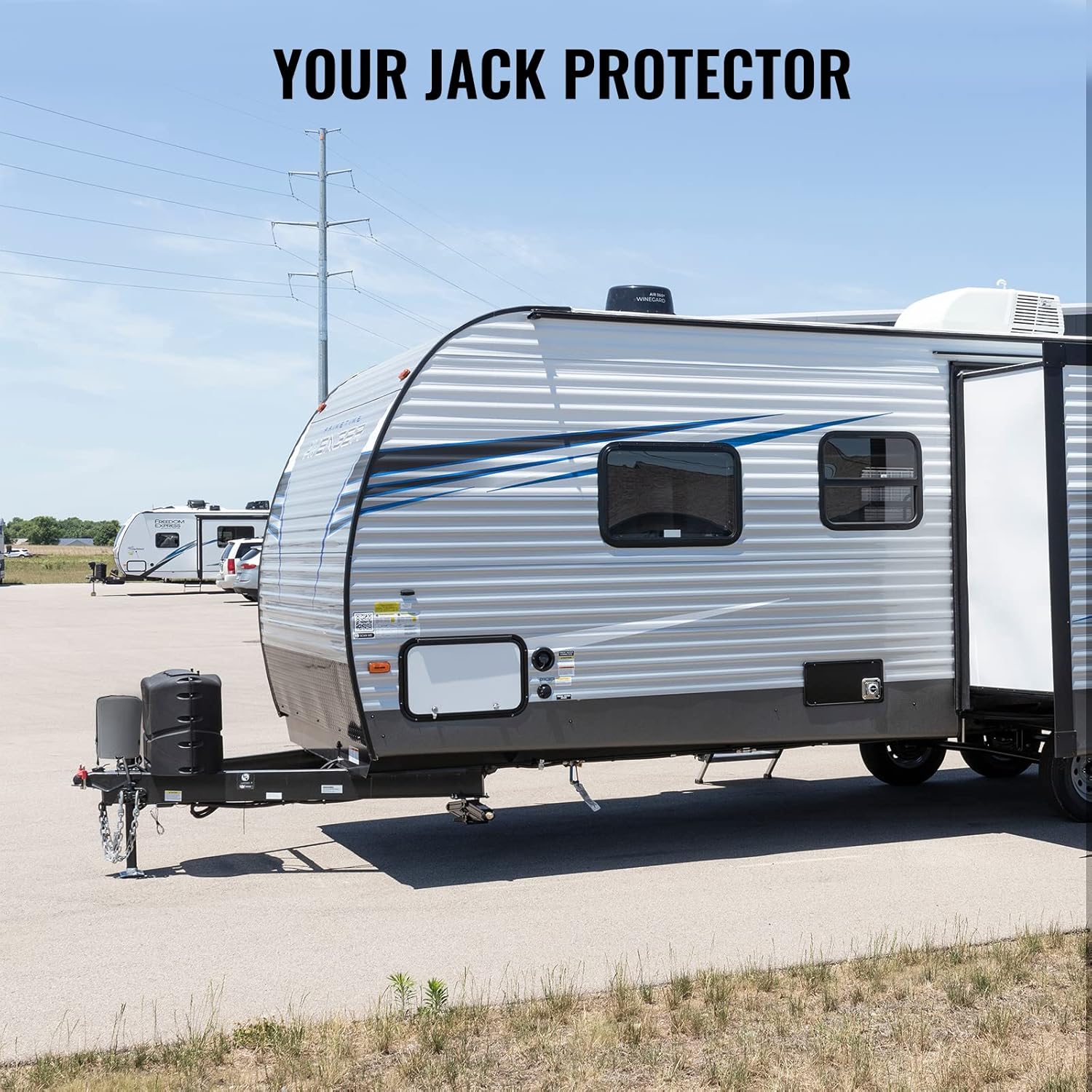 BougeRV RV Tongue Jack Cover with D Rings