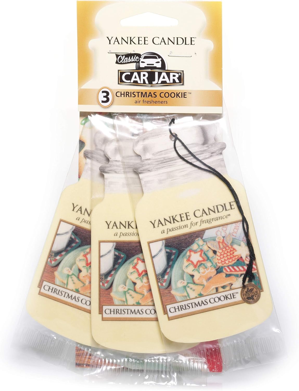 Yankee Candle Paper Car Jar Christmas Cookie Pack of 3