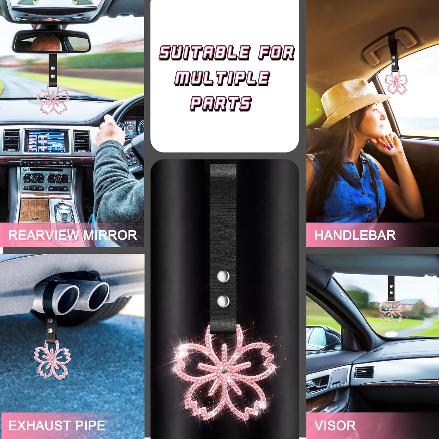 Fabbay Cherry Blossoms Car Handle Strap Drift Charm