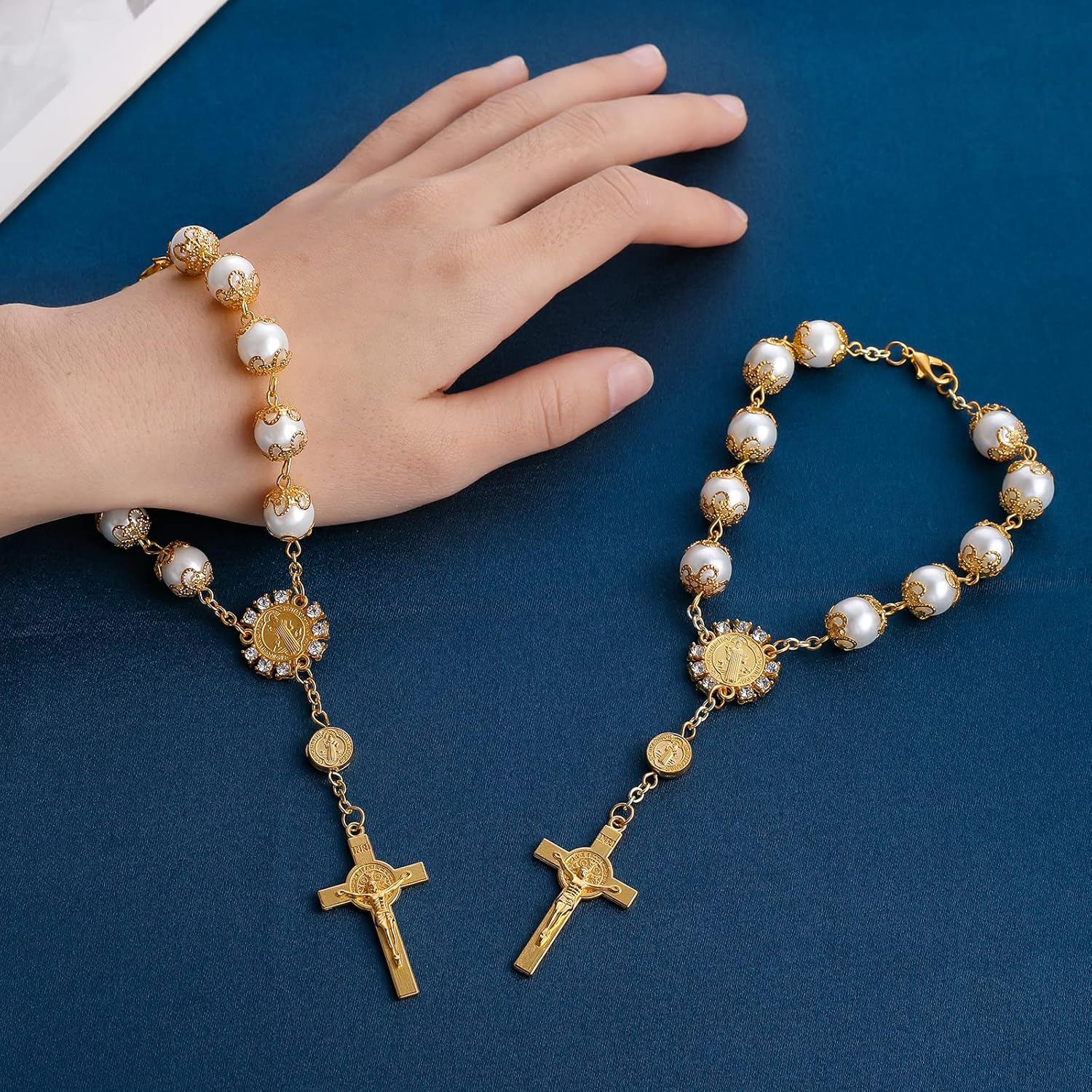 Cobee Car Rosary Set for Rearview Mirror Gold