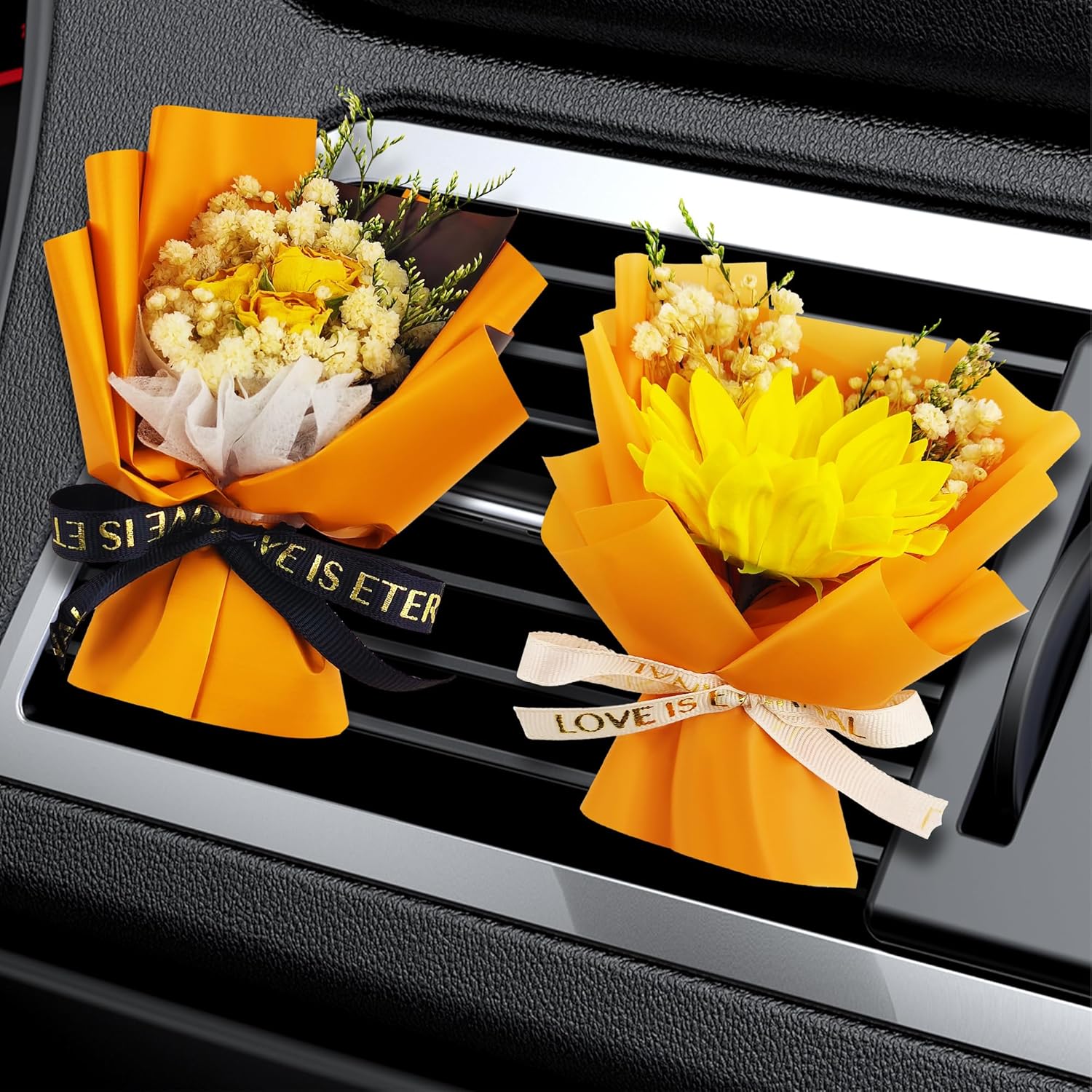 Square John Dried Flower Vent Clips For Car 2pcs Set
