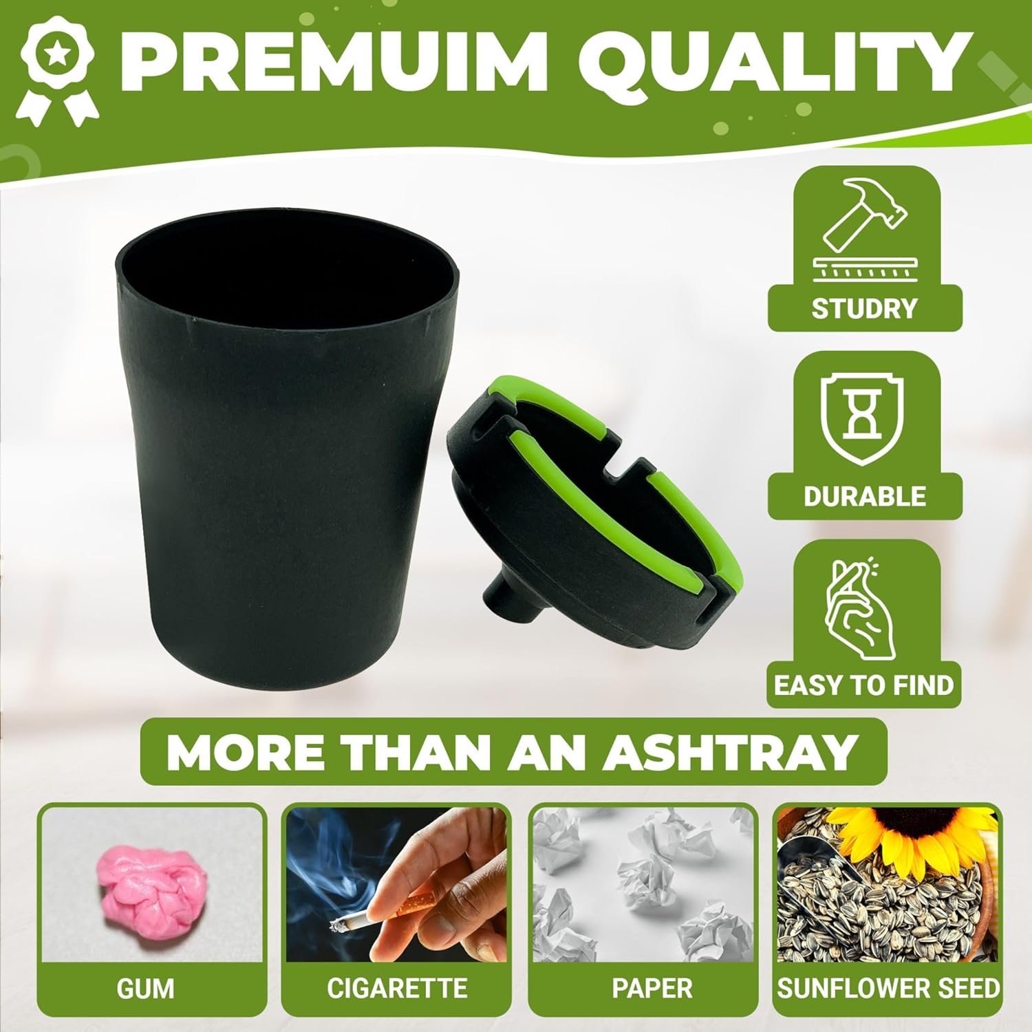 5 Pack Glow in the Dark Portable Car Ashtray