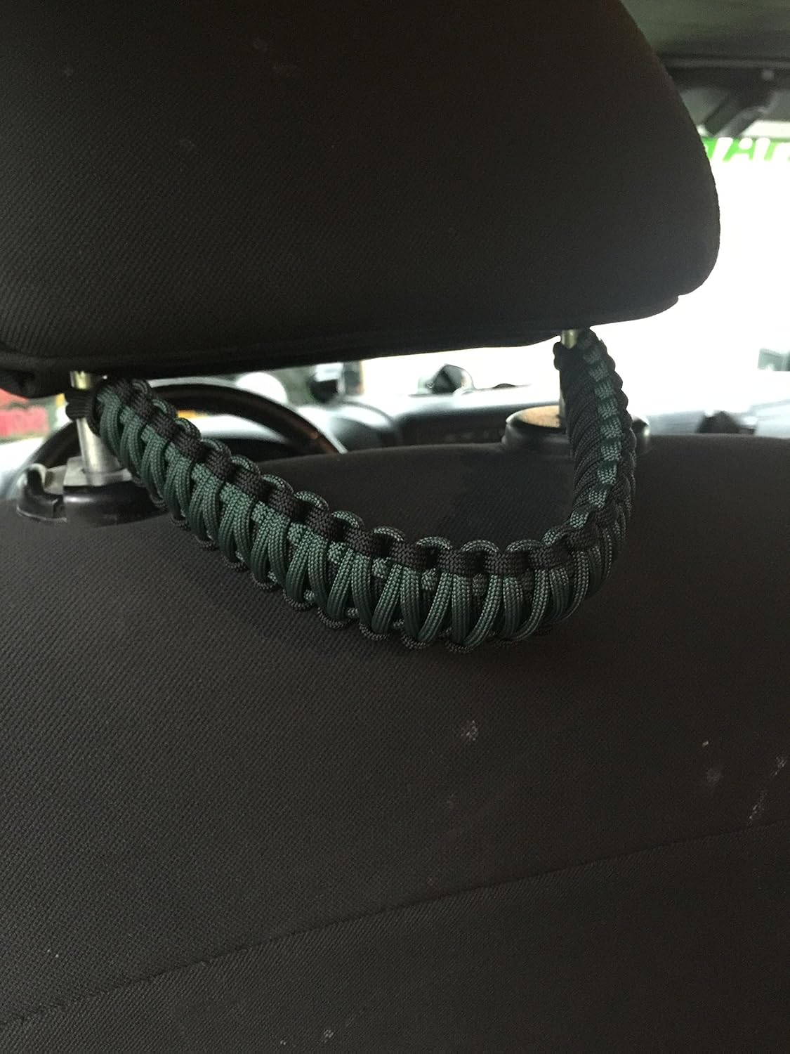 Paracord Headrest Grab Handles Set of 2 Dark Green