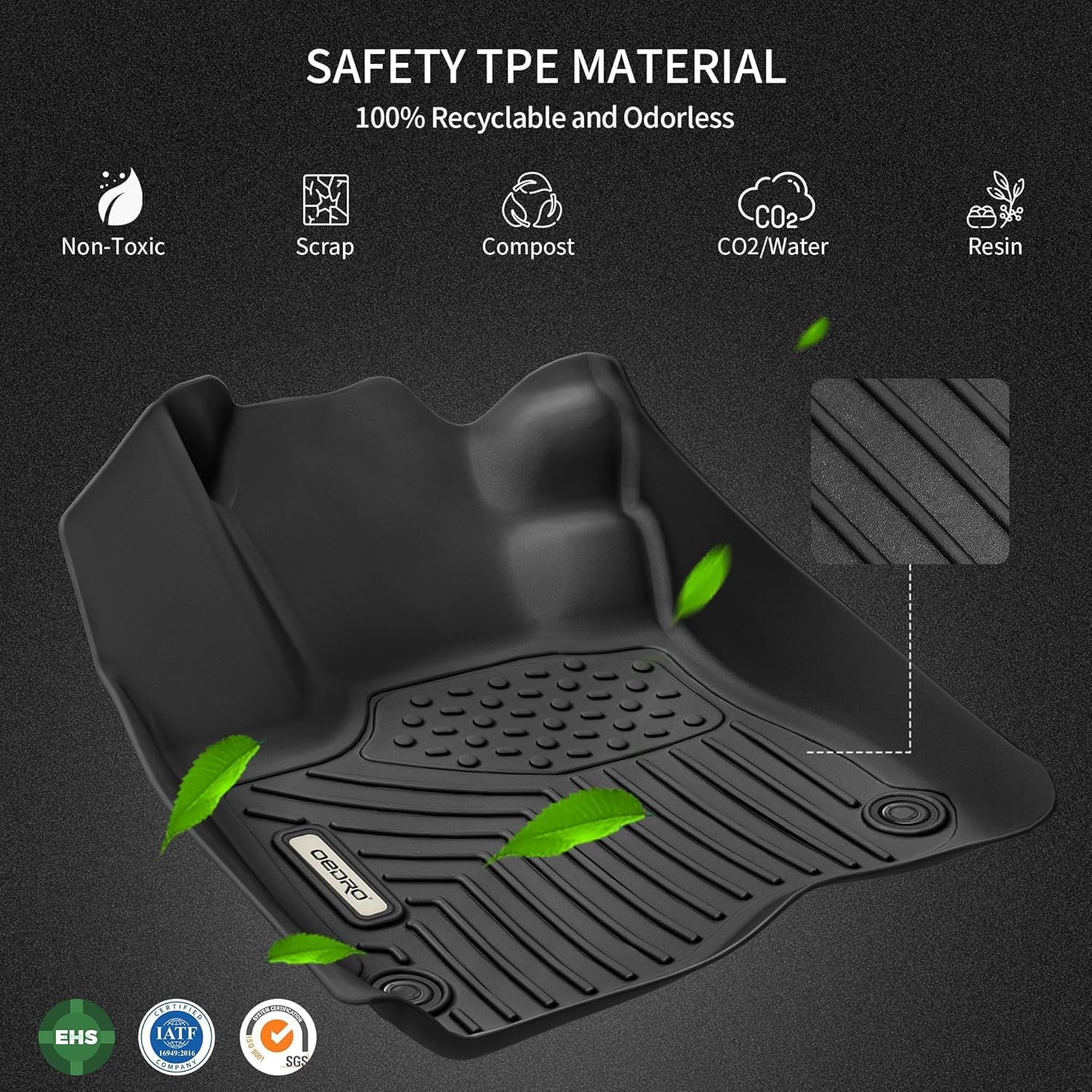 OEDRO Floor Mats for 2022-2025 Nissan Pathfinder 3 Row Set