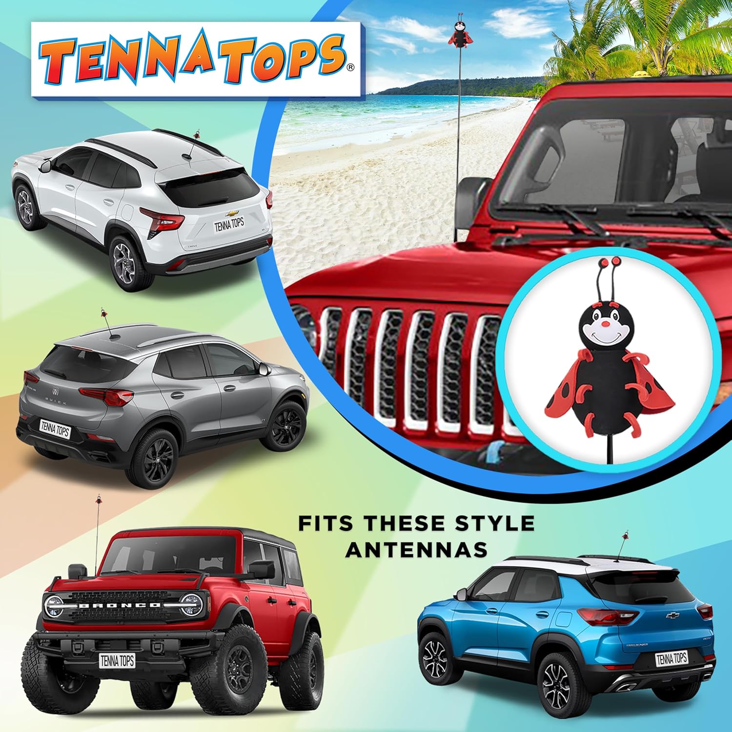 Cute Ladybug Car Decor Antenna Topper for Vehicles