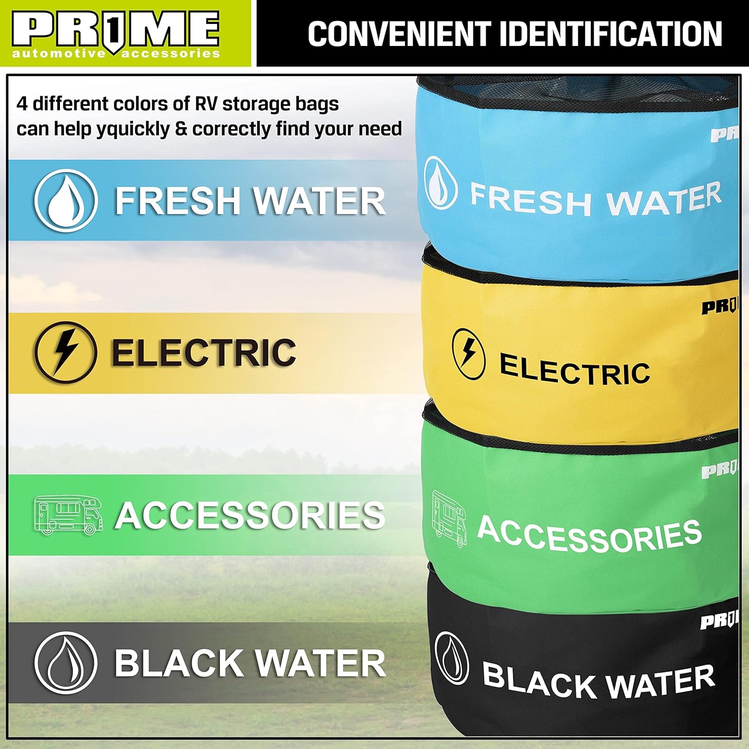 Prime 1 4 Pack Waterproof RV Hose Bags Storage Organizer