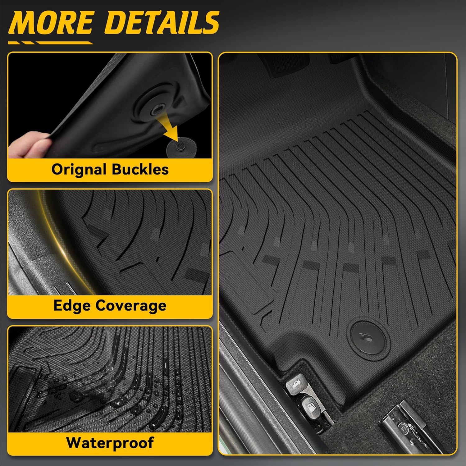 TIEZFUL Floor Mats Set for KIA K4 2025 Black
