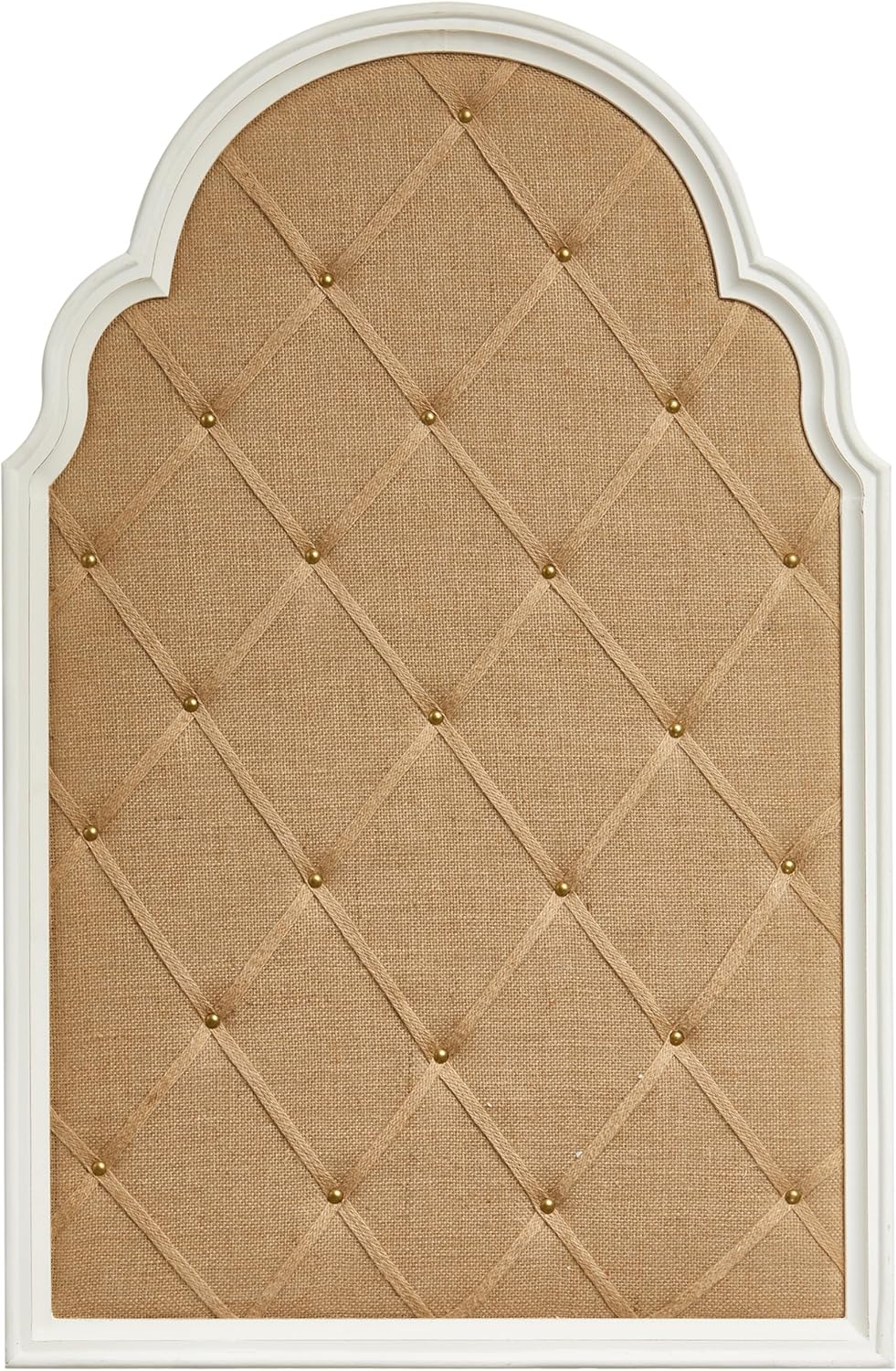 SOFE Arched Bulletin Board 36x24 Inches White Linen Frame