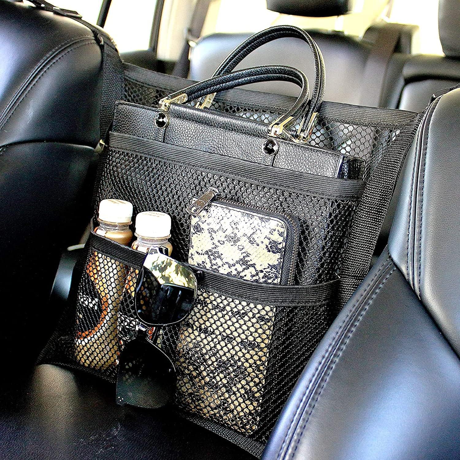 Car Seat Back Mesh Organizer for Pets and Kids