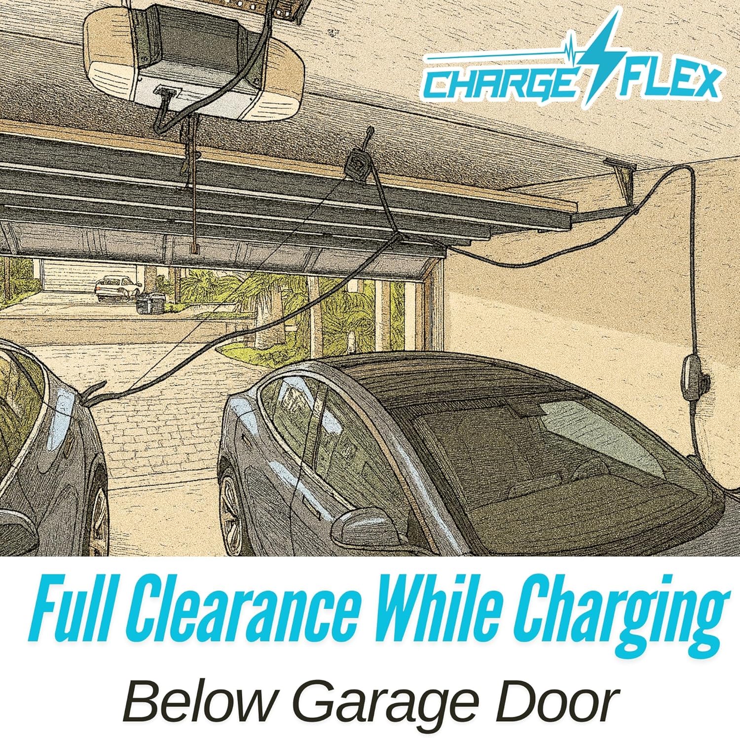 ChargeFlex with GlideTrack - Universal EV Retractable Cable Organizer